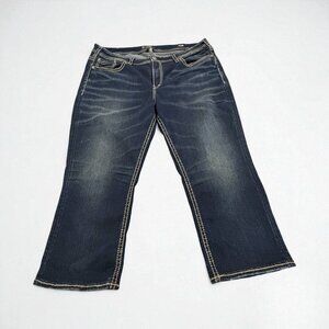 Women’s Silver Jean Sz 22 Suki Mid Capri Plus Size Denim Pants
